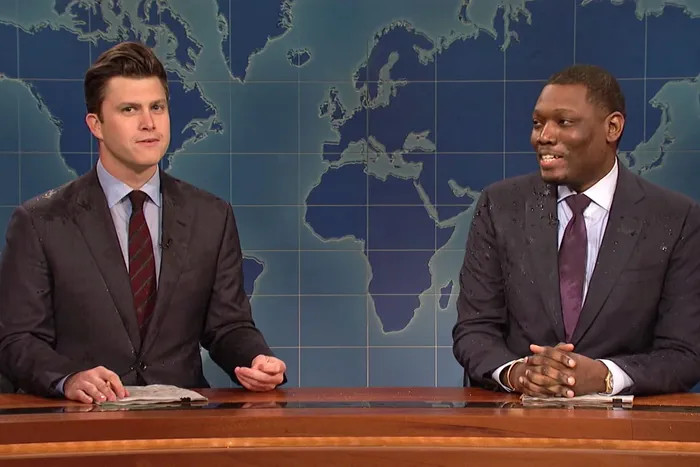 Colin Jost and Michael Che Roast Trump's 'Eating Cats and Dogs' Remark in Live Comedy Special