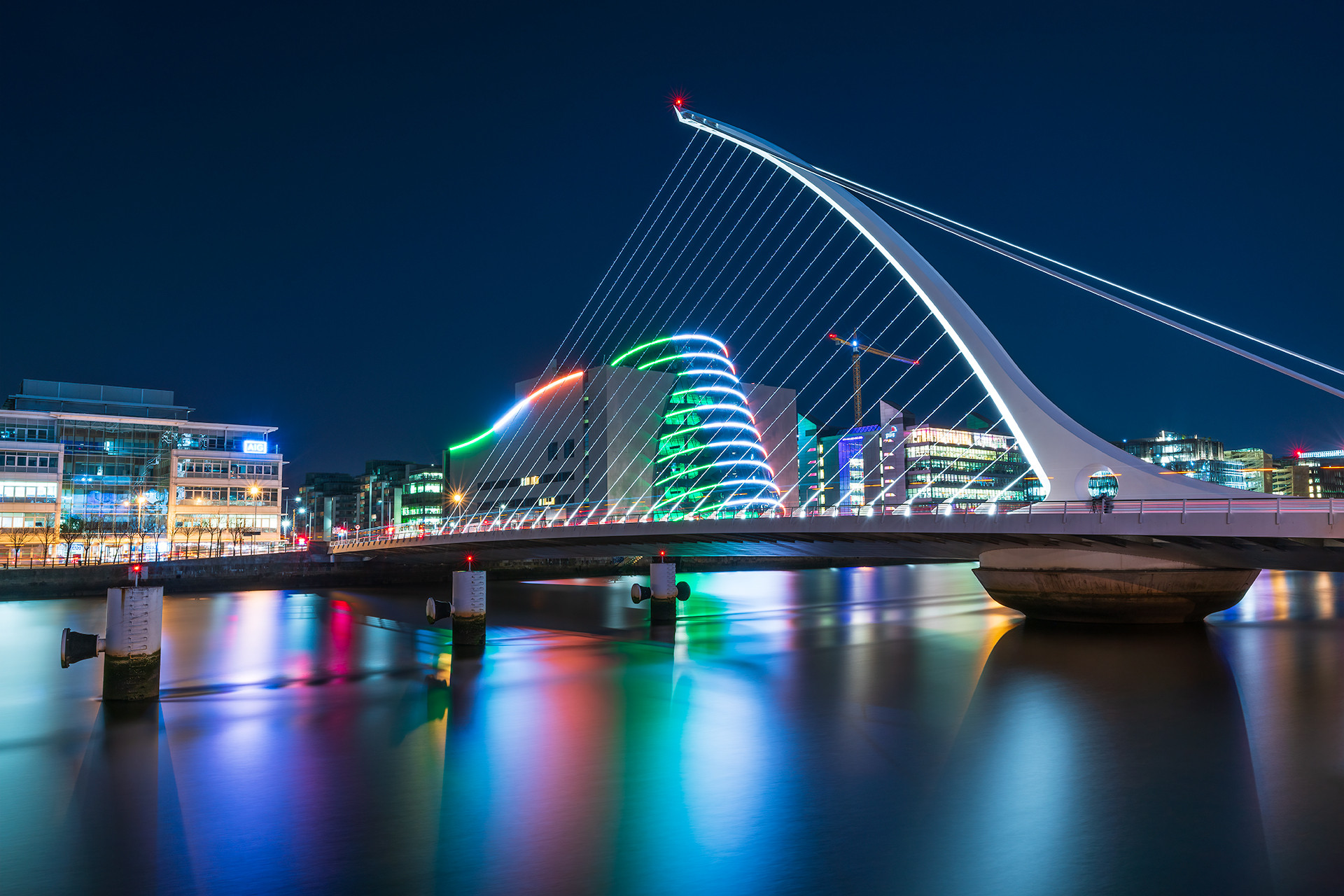 Dublin's Samuel Beckett Bridge Closed After Truck Fire: Dramatic Images Show Blaze