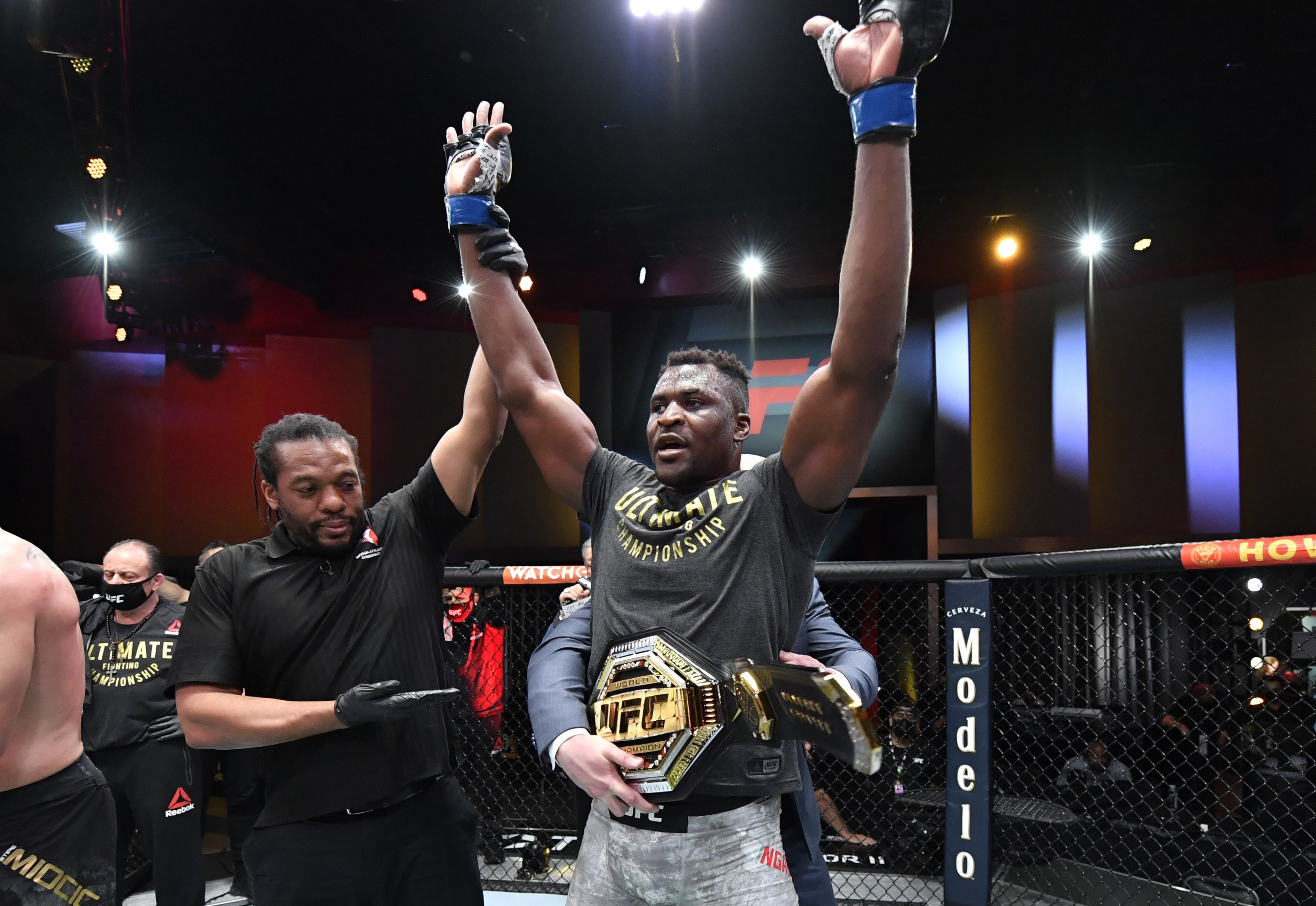 Francis Ngannou Weeps After Emotional Return to MMA With First-Round TKO Victory