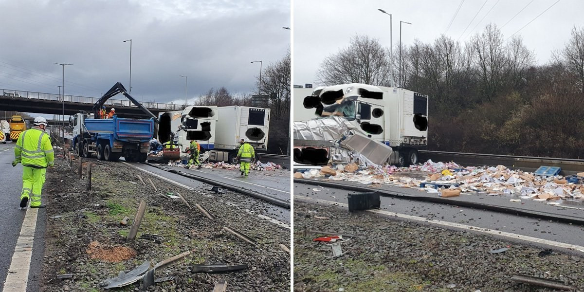 M6 Closed in Both Directions After Serious Collision: Overturned Lorry Causes Major Disruption