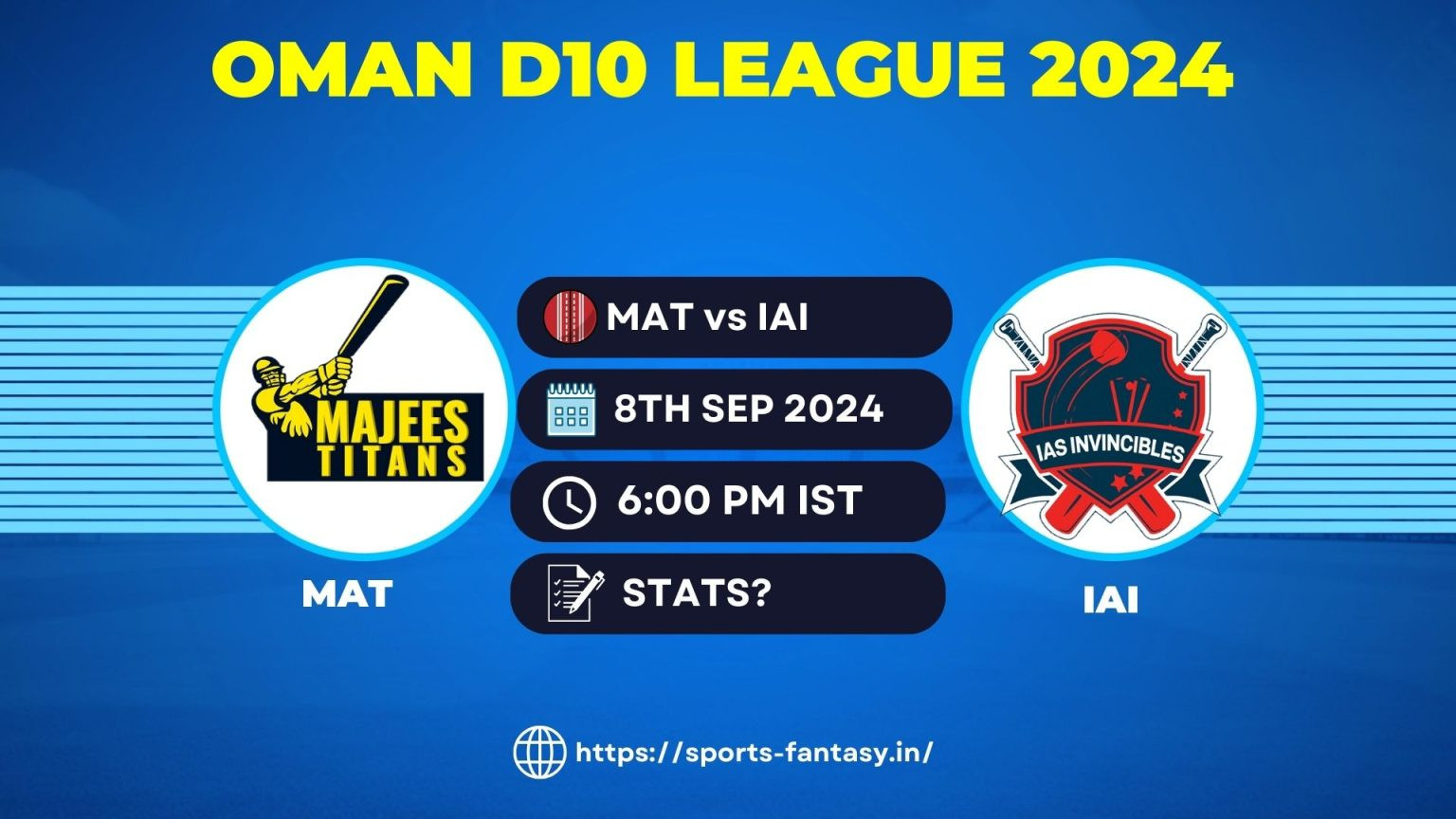 Oman D10 League: Royal Oman Stallions vs. Majees Titans Dream11 Prediction, Fantasy Cricket Tips & Pitch Report