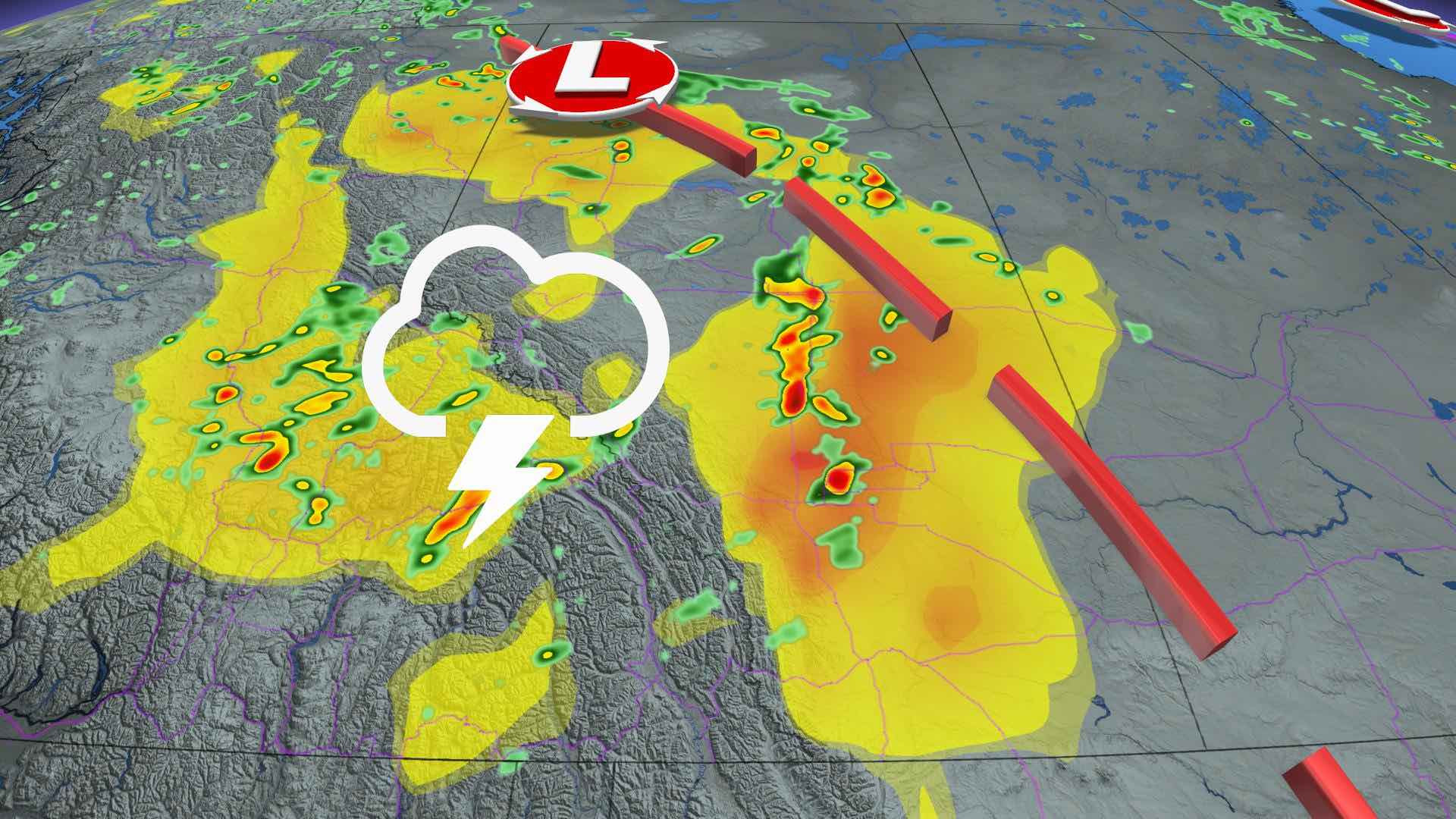 Severe Thunderstorms Threaten Southern Alberta: Baseball-Sized Hail, Strong Winds, and Heavy Rain Expected