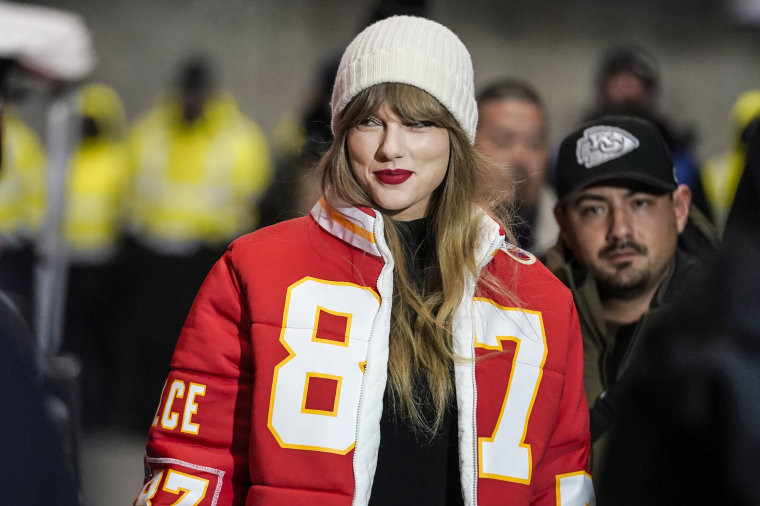 Taylor Swift Snubs Kamala Harris Rally for Chiefs Game, Wearing a Vintage Leather Chiefs Varsity Jacket