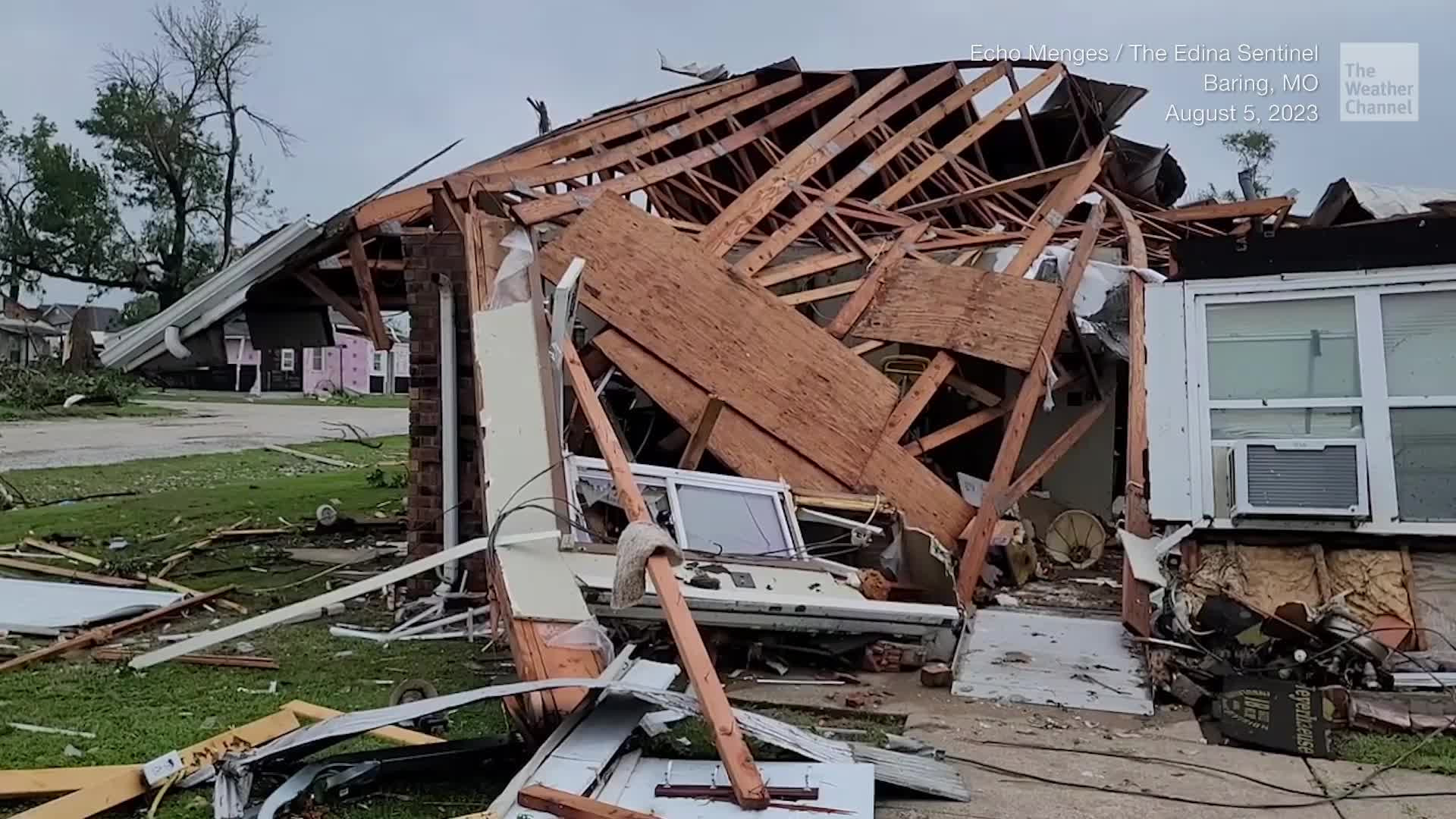 Tornado Tears Through Hampshire Town, Leaving Trail of Destruction