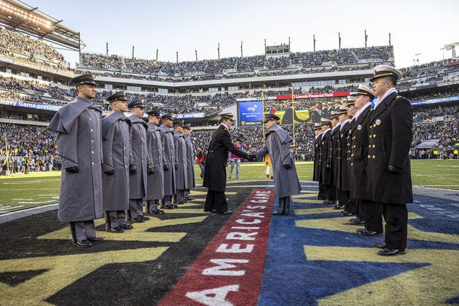 Trump, Vance, and Penny: Unexpected Trio at Army-Navy Game Amidst Political Firestorm