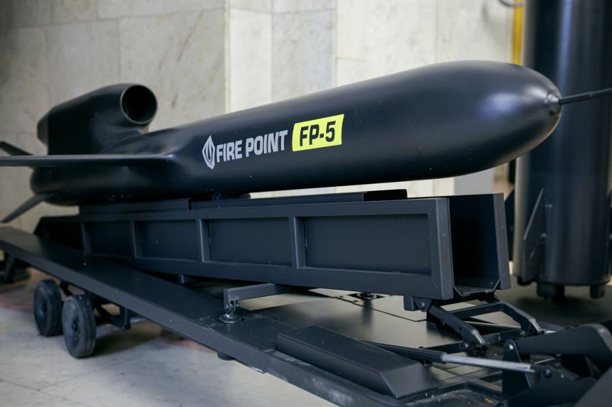 FP-5 Flamingo, Ukrainian ground-launched cruise missile developed by defence firm Fire Point in Kyiv, on August 22, 2026.