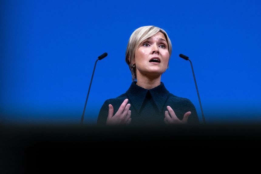 Iceland's Prime Minister Kristrún Frostadóttir, pictured speaking at NATO headquarters in May, has said voting