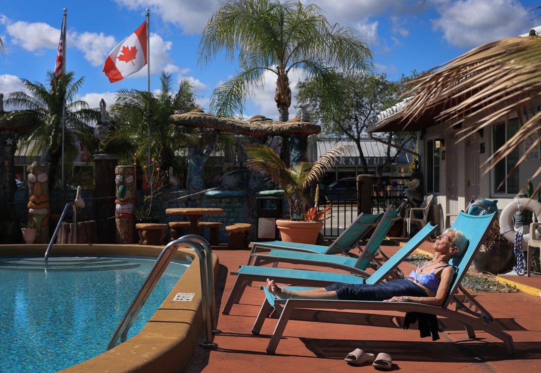 Karen Hopper of Quebec, Canada, had the pool to herself in February when she visited Hollywood, Florida, which is also known as the