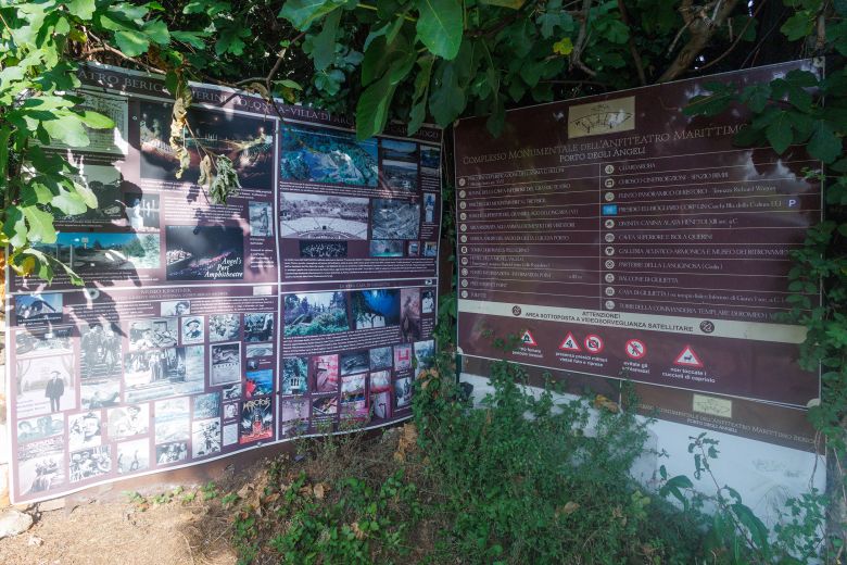 Signs detailing the site's